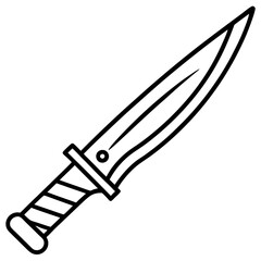 Minimalist Knife Line Art Illustration