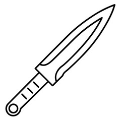 Minimalist Knife Line Art Illustration