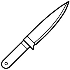 Minimalist Knife Line Art Illustration