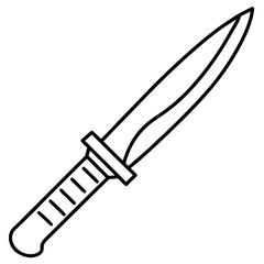 Minimalist Knife Line Art Illustration