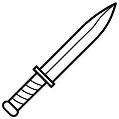 Minimalist Knife Line Art Illustration