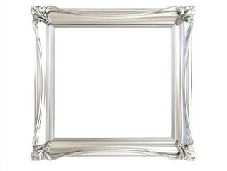 Elegant Metallic Silver Diamond Frame with Neat 90-Degree Angles - Ultra-Detailed Cinematic Image