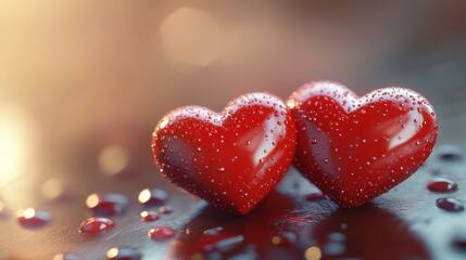 Obraz premium Ultra realistic red hearts for valentine's day themes and designs