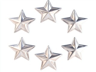 Obraz premium Five Silver Stars Halo Ring - Cinematic Full Shot on White Background