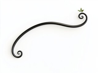 Intricate Swirl Bracket Vine with Leaf Detail on White Background Cinematic Image