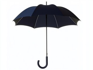 Modern Navy Blue Umbrella Silhouette on White Background - Cinematic Style Image with Ultra-Detailed Features