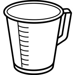 Minimalist Measuring Cup Line Art Illustration