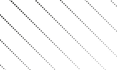Abstract Black Dotted Diagonal Lines on White Background, Minimalistic Design