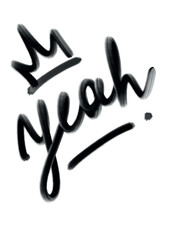 Yeah! hand written poster. printable card for personal design