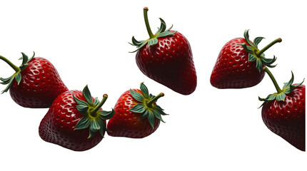 Photo of strawberries isolated on transparent background