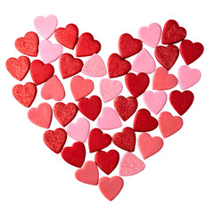 Hearts on Transparent Background for Valentine's Day Themes, Isolated PNG