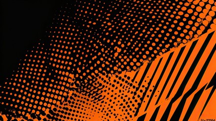 Vector halftone background, orange and black color palette, sports team pattern, vector illustration, vector graphics, background design element, 