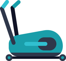 Blue stationary bike for working out and staying active indoors