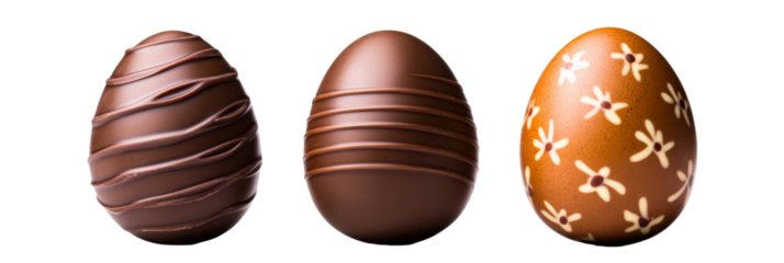 chocolate easter egg, white background