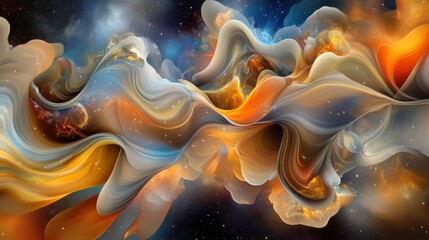 Swirling Abstract Night Sky Imagery