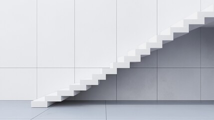 Obraz premium A minimalist of a clean stairway spiraling upward in a contemporary building.