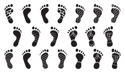 Footprint. Human footprint icon. Baby footprint. Silhouette of footprints