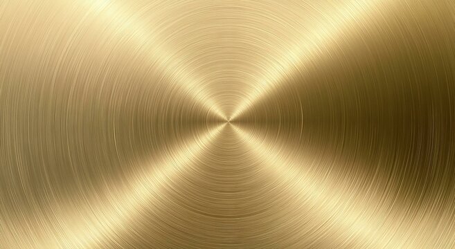 shiny circular brushed brass color metal texture.