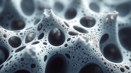 microscopic view of interlocking solid particles forming a dense and rigid structure.