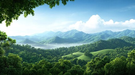 Fototapeta premium Serene Mountain Landscape