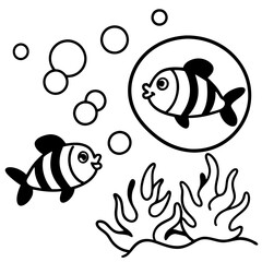 cartoon fish with a fish