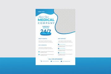 Flat design healthcare poster template