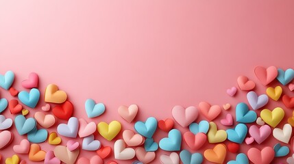 Obraz premium Minimalist Valentine's day background with placeholder for text. Valentine's day romantic background for greeting card, invitation, poster or banners