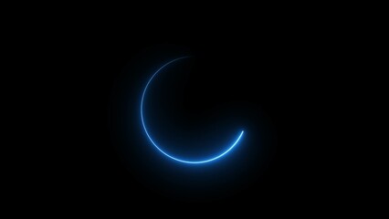 Circle Loading Bar Illustration. Neon Circle Background.