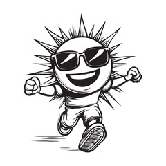 character of sun with acticity