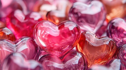 Vibrant multicolored heart background with pink and red for valentine's day designs