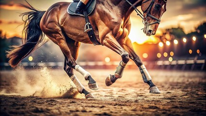 Elegant Horse Legs Trotting: Vintage Equestrian Competition Close-up 4K