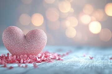 Fototapeta premium Minimalist Valentine's day background with placeholder for text. Valentine's day romantic background for greeting card, invitation, poster or banners