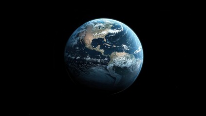 Fototapeta premium An image capturing the earth viewed from space, set against a black background