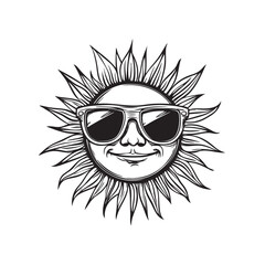 sun mascot with glasses