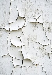 A highly detailed, high-resolution photograph of an aged white concrete wall with peeling paint and weathering.
