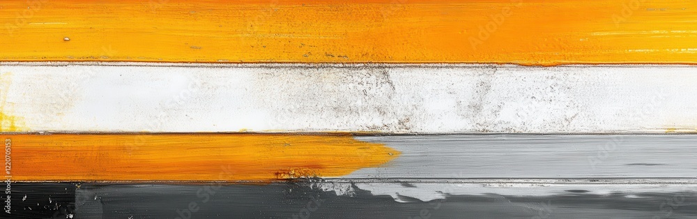 Poster horizontal bands of amber and gray create a striking minimalist design for modern decor