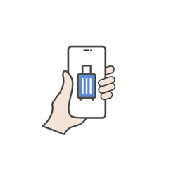 Travel icon on smartphone. Vector illustration