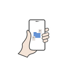 Document data icon on smartphone. Vector illustration