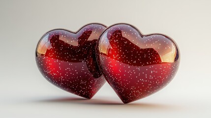 Fototapeta premium Romantic red heart symbol on white background for valentine's day themes