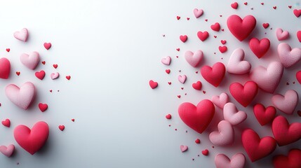 Valentine's day celebration background with red and pink hearts design for cards