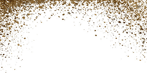 abstract golden color star and doted spotted confetti during holiday celebration template on white background. Concept for Studio shot, holiday celebration event vector illustration.