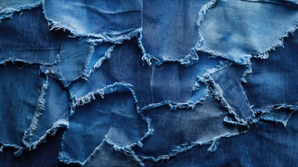 Denim blue jeans torn fashion design texture close up background