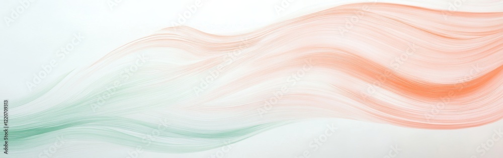 Poster Flowing abstract lines of pencil strokes in soft hues create an ethereal sense of movement across the canvas surface