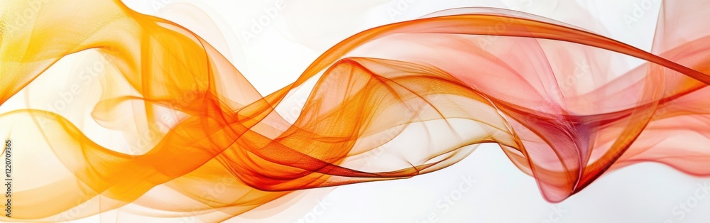 Aufkleber abstract curved shapes in amber and coral hues create a captivating visual flow and harmonious compo