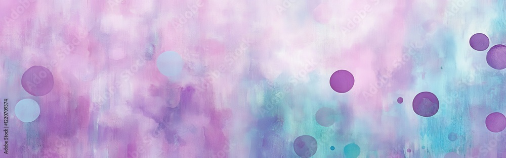 Aufkleber Abstract dotted design featuring muted lavender and teal hues with playful circular patterns in a creative artistic arrangement