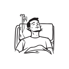 Sick Person Lying in Bed: A Moment of Vulnerability and Struggle