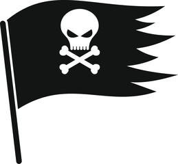 Jolly roger waving in the wind, symbolizing piracy, danger, and rebellion