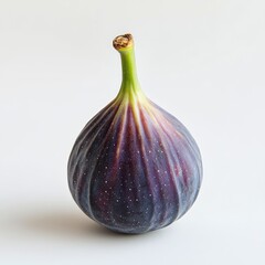 Fototapeta premium Fresh purple fig with soft skin displayed against a simple background during natural daylight