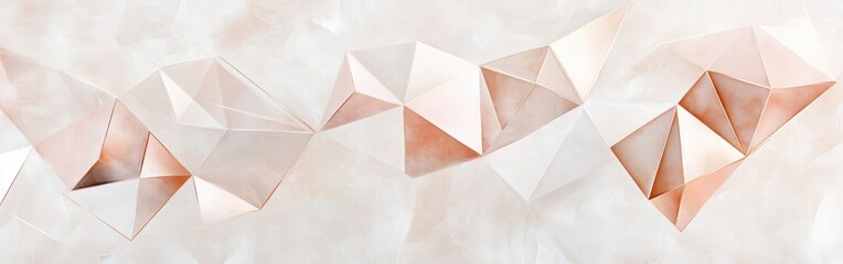 Radiant geometric design featuring metallic rose tones and angular shapes on a soft background