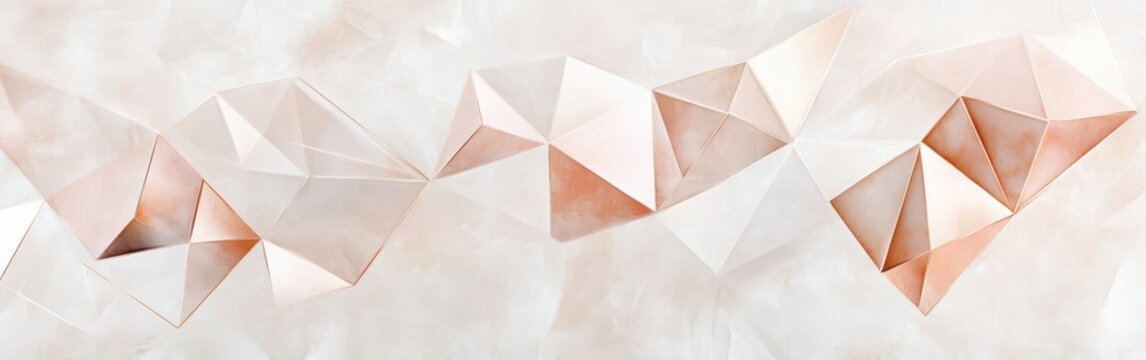 Radiant geometric design featuring metallic rose tones and angular shapes on a soft background
